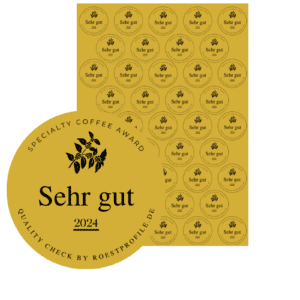 Specialty Coffee Award Button Sehr gut